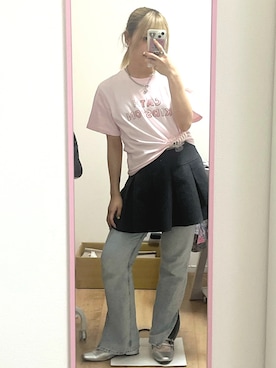「archives（アルシーヴ）のアイテム」を使った、桃さん（レディース・155cm）の夏コーディネート