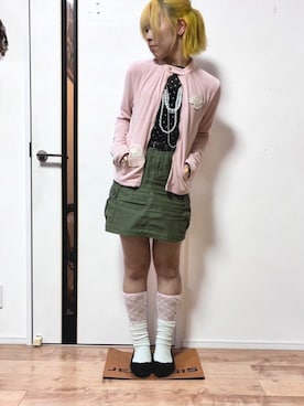 「アイテム（バレエシューズ）」を使った、桃さん（レディース・155cm）の秋コーディネート