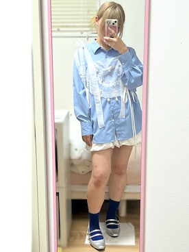 「Honeys（ハニーズ）のアイテム」を使った、桃さん（レディース・155cm）の夏コーディネート