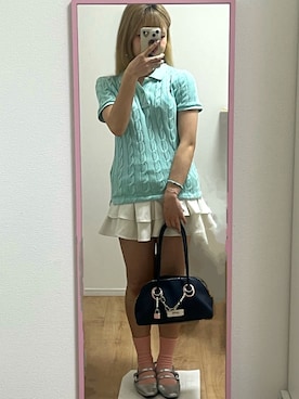「archives（アルシーヴ）のアイテム」を使った、桃さん（レディース・155cm）の夏コーディネート