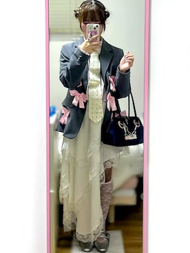 「archives（アルシーヴ）のアイテム」を使った、桃さん（レディース・155cm）の春コーディネート