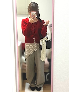 「VIS（ビス）のアイテム（トップス）」を使った、桃さん（レディース・155cm）の春コーディネート