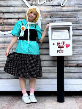 「Handmade（ハンドメイド）のアイテム（アクセサリー）」を使った、桃さん（レディース・155cm）の秋コーディネート