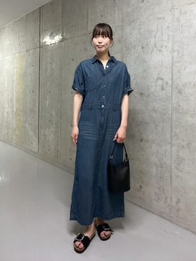 「デニムワンピース」｜kotoneさん（レディース・166cm）の夏コーディネート