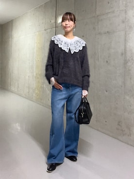 「RIVE DROITE（リヴドロワ）のレザービットローファー（ローファー）」を使った、kotoneさん（レディース・166cm）の秋コーディネート