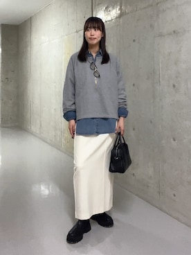 予約【新色追加/抜け感◎】ハーフZIPスウェットを使った人気