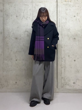 「アイテム（ピーコート）」を使った、kotoneさん（レディース・166cm）の冬コーディネート