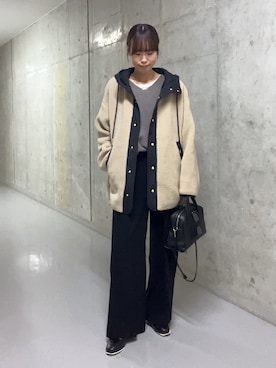 「RIVE DROITE（リヴドロワ）のレザービットローファー（ローファー）」を使った、kotoneさん（レディース・166cm）の秋コーディネート