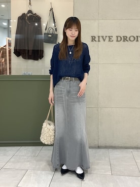 「RIVE DROITE（リヴドロワ）の【R.good（アールドットグッド）】ミドルコインショートネックレス（ネックレス、シルバー系）」を使った、kotoneさん（レディース・166cm）の秋コーディネート