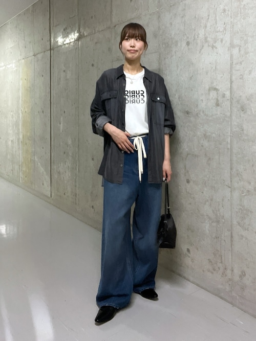 セットアップ可/真夏も快適！】ドレーピーデニムシャツ（シャツ