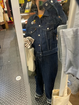 「OUTDOOR PRODUCTS（アウトドアプロダクツ）のULTデニムトラッカージャケット（デニムジャケット）」を使った、ヨシカワさん（レディース・158cm）の春コーディネート