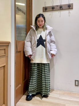 「大人ガーリー」｜「アイテム（ジャケット/アウター）」を使った、竹田優紀さん（レディース・148cm）の冬コーディネート
