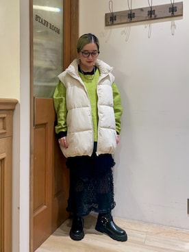 「CIAOPANIC（チャオパニック）のアイテム（その他アウター）」を使った、竹田優紀さん（骨格ウェーブ・レディース・148cm）の秋コーディネート