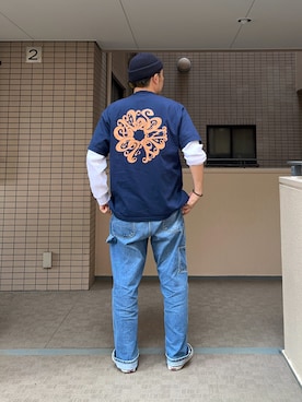 「Dickies（ディッキーズ）のアイテム（パンツ）」を使った、A.K.H.D09さん（メンズ・180cm）の春コーディネート