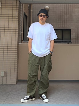 「UNCROWDのアイテム」を使った、A.K.H.D09さん（メンズ・180cm）の秋コーディネート