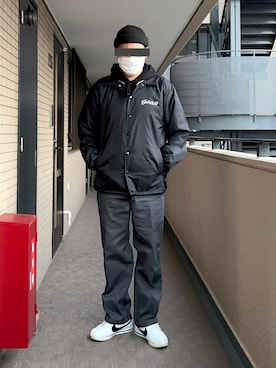 「ROTHCO（ロスコ）のアイテム（帽子）」を使った、A.K.H.D09さん（メンズ・180cm）の冬コーディネート