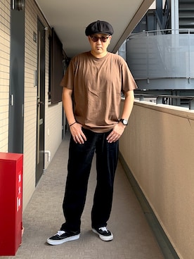 「アイテム（キャスケット）」を使った、A.K.H.D09さん（メンズ・180cm）の秋コーディネート