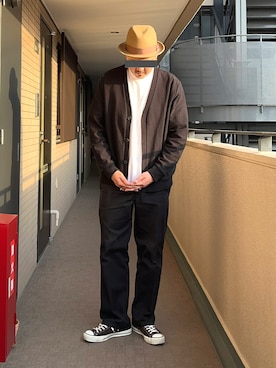 「アイテム（ハット）」を使った、A.K.H.D09さん（メンズ・180cm）の春コーディネート