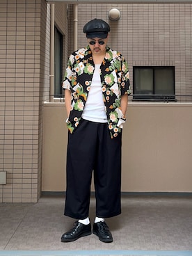 「アイテム（キャスケット）」を使った、A.K.H.D09さん（メンズ・180cm）の夏コーディネート