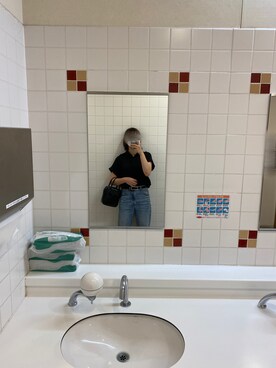 「ハイウエストストレートジーンズ」｜ぴよこさん（レディース・157cm）の夏コーディネート