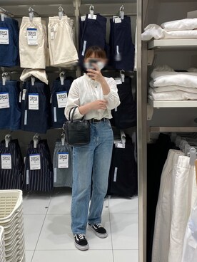 「ハイウエストストレートジーンズ」｜ぴよこさん（レディース・157cm）の夏コーディネート