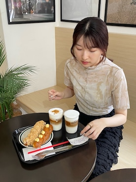 「アイテム（Tシャツ/カットソー）」を使った、ゆみさん（レディース・162cm）の夏コーディネート
