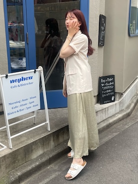 「アイテム（スーツセット）」を使った、ゆみさん（レディース・162cm）の夏コーディネート