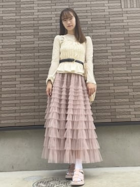 「アパレルスタッフ」｜「アイテム（サンダル）」を使った、strawberryさん（レディース・160cm）の夏コーディネート