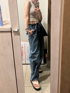 「LILY BROWN（リリーブラウン）のアイテム（サンダル）」を使った、strawberryさん（レディース・160cm）の夏コーディネート
