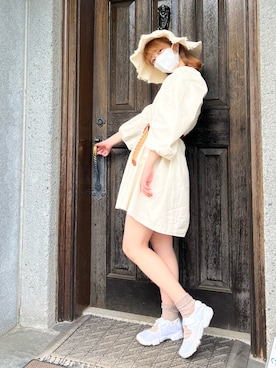 「H&M DIVIDED（エイチアンドエム　ディヴァイデッド）のアイテム（帽子）」を使った、strawberryさん（レディース・160cm）の夏コーディネート