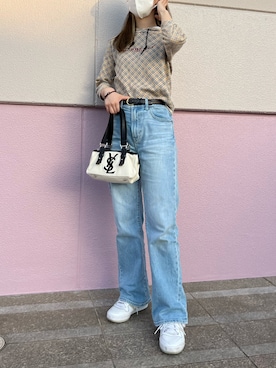 「YSL（ワイエスエル）のアイテム（バッグ）」を使った、strawberryさん（レディース・160cm）の春コーディネート