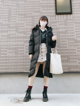 「アイテム（ダウンジャケット/コート）」を使った、strawberryさん（レディース・160cm）の冬コーディネート