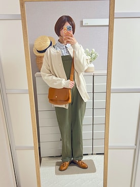 「アイテム（サロペット/オーバーオール）」を使った、はるはるさん（レディース・158cm）の秋コーディネート