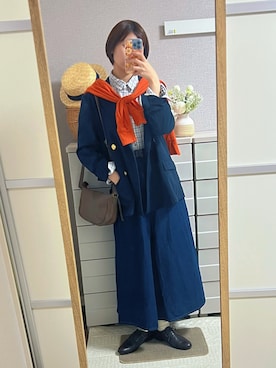 「アイテム（デニムスカート）」を使った、はるはるさん（レディース・158cm）の秋コーディネート