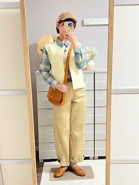 「BEAMS（ビームス）のアイテム」を使った、はるはるさん（レディース・158cm）の秋コーディネート