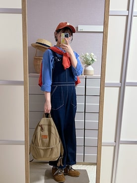 「アイテム（バックパック/リュック）」を使った、はるはるさん（レディース・158cm）の秋コーディネート