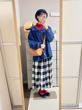 「アイテム（ハンチング/ベレー帽）」を使った、はるはるさん（レディース・158cm）の冬コーディネート