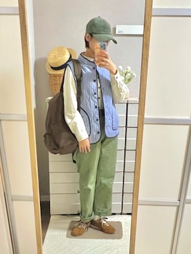 「無印良品（ムジルシリョウヒン）のアイテム」を使った、はるはるさん（レディース・158cm）の秋コーディネート