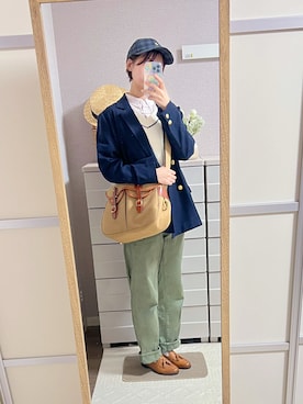 「アイテム（カーゴパンツ）」を使った、はるはるさん（レディース・158cm）の秋コーディネート