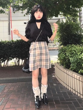 「アイテム（ブーツ）」を使った、R I K Oさん（レディース・161cm）の秋コーディネート