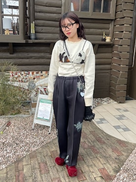 「VACANCY（ヴァカンシー）のアイテム（Tシャツ/カットソー）」を使った、R I K Oさん（レディース・161cm）の春コーディネート