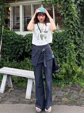 「スカーフ」｜R I K Oさん（レディース・161cm）の夏コーディネート
