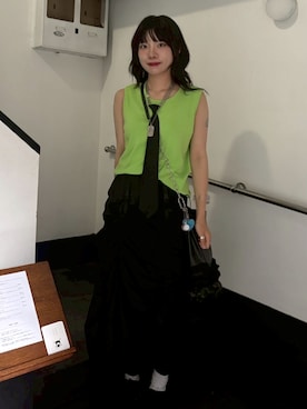 「アイテム（ネクタイ）」を使った、R I K Oさん（レディース・161cm）の秋コーディネート