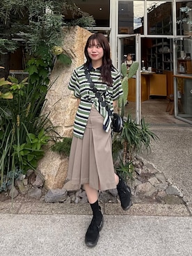 「アイテム（ポロシャツ）」を使った、R I K Oさん（レディース・161cm）の夏コーディネート