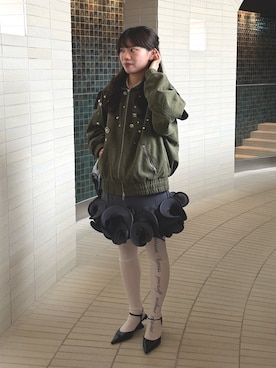 「アイテム（タイツ/ストッキング）」を使った、R I K Oさん（レディース・161cm）の秋コーディネート