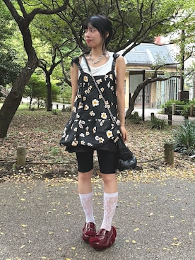 「アイテム（チュニック）」を使った、R I K Oさん（レディース・161cm）の秋コーディネート