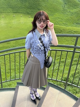 「アイテム（ポロシャツ）」を使った、R I K Oさん（レディース・161cm・20代）の夏コーディネート