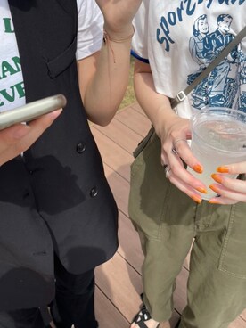 「アイテム（ビーチサンダル）」を使った、sachiさん（レディース・163cm）の秋コーディネート