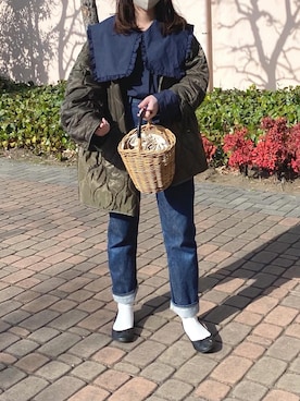 「アイテム（モッズコート）」を使った、sakiさん（レディース・159cm）の春コーディネート
