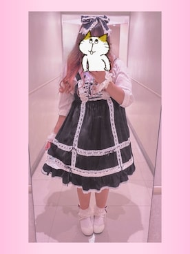 「アイテム（ジャンパースカート）」を使った、Tempakuさん（レディース・150cm）の冬コーディネート